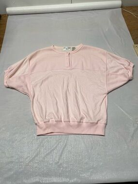 Light Pink Crewneck Sweater - Women's Short Sleeve Scoop